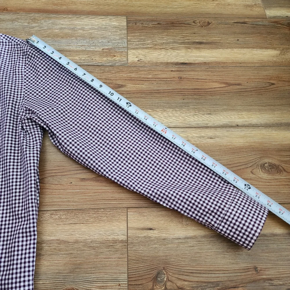 Banana Republic Shirt Men's M Purple Gingham Standard Fit Long Sleeve